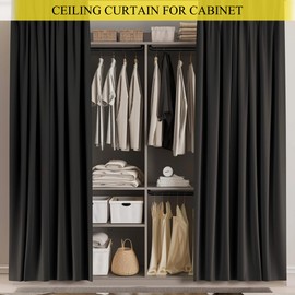 LuminBarrier Room Divider Curtain Sets with Bendable Ceiling Track, 95% Blackout Total Privacy Ceiling Track Curtains Floor to Curtains Track Kits 8.3 ft Wide x 8 ft Tall, Cream Beige, 1 Panel