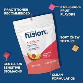Bariatric Fusion Suplemento Calcio Bariátrico Masticable Citrato 500mg Vitamina Azúcar Paquete Variado Unidades