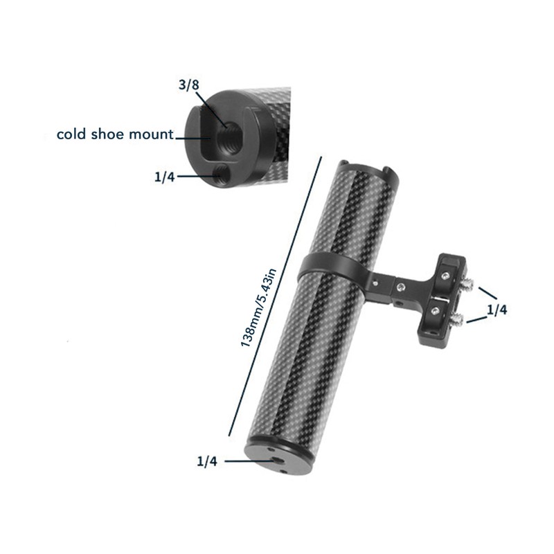 138mm Camera Cage Handle Grip Carbon Fiber Aluminum Alloy Universal
