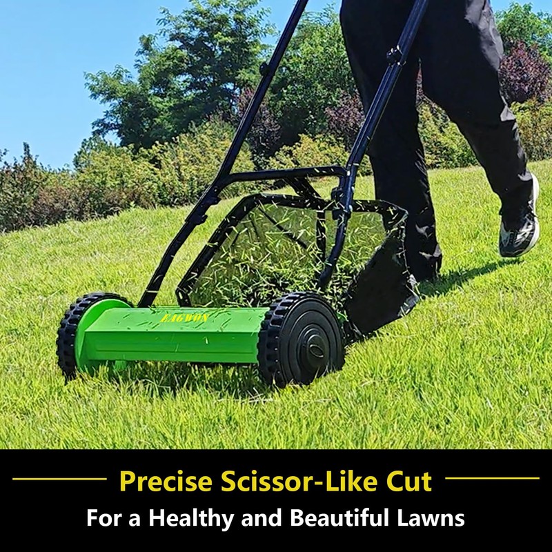 EAGWON 14-Inch 5-Blade Manual Push Reel Lawn Mower Cordless, with