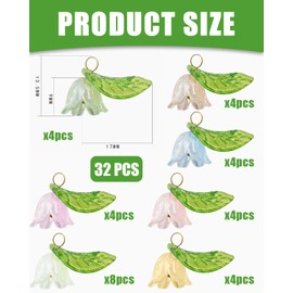 UYRVAPE 32pcs Flower Pendants for Making Necklaces, Bracelets, Earrings, Jewellery Making, Acrylic, Pearl, Lily of the Valley Charms Jewellery Making Pendants