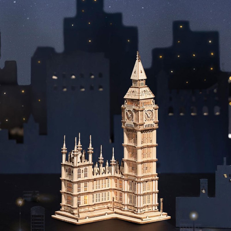 3D Wooden Puzzles Bridge and Clock Tower Craft Model Kits