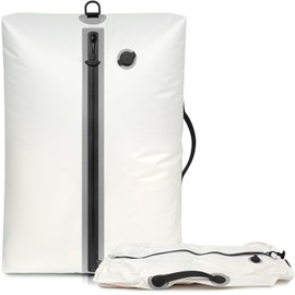 BAGAIL TPU Vacuum Bag for Travel, Reusable Compression Bag with IPX8 Waterproof Zipper, Save Space for Suitcase, Backpack and Carry on (White, ExtraLarge, No Pump)