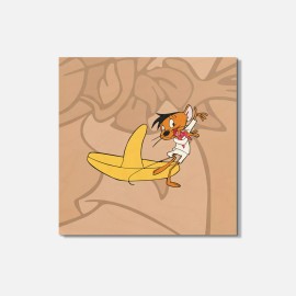 Unbranded Speedy Gonzales Cartoon Dance 4'' X 4'' Square Wooden Coaster