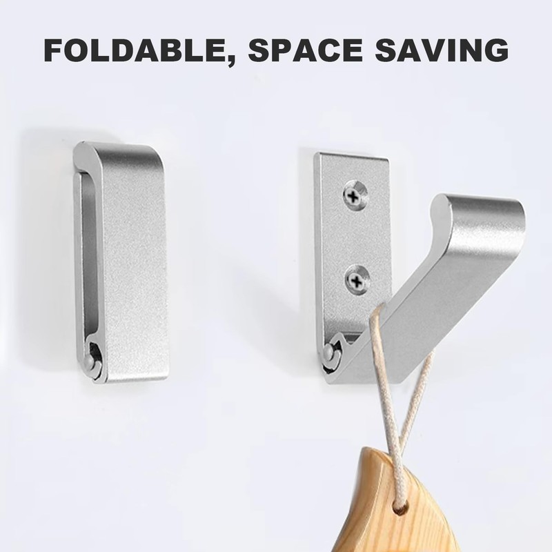ZBHDEYG Pack of 4 Folding Coat Hooks, Wall Mount, Foldable