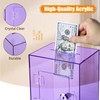 Hicocool Clear Piggy Bank with Lock, Acrylic Piggy Bank for