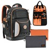 Tool Bag Backpack with 2 Canvas Tool Pouch Tool Kit,