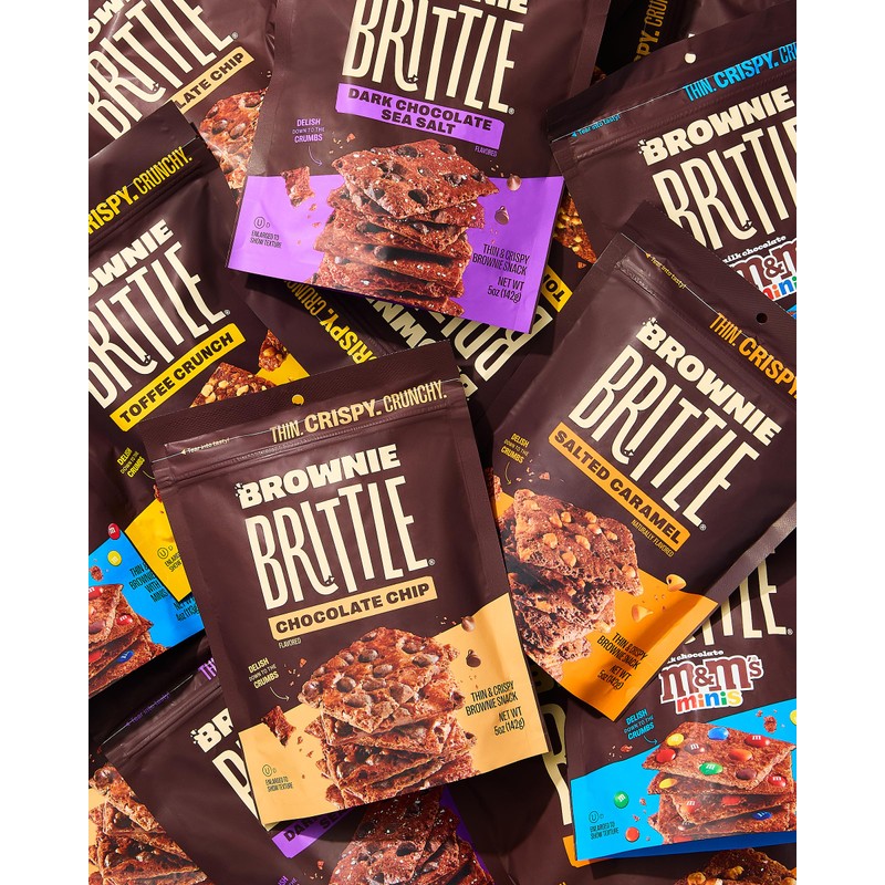 Brownie Brittle – Chocolate Chip & Salted Caramel Thin and