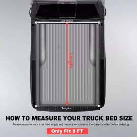 fitmotor 8 Feet Bed Truck Tonneau Cover For 2004 2005 2006 2007 2008 Ford F-150 Roll Up