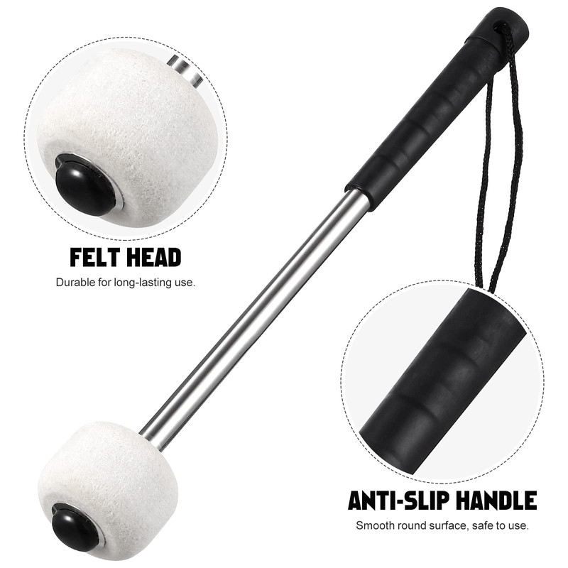 Bass Drum Wool Felt with Stainless Steel Handle Percussion Instrument