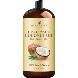 Handcraft Blends Aceite de Coco Fraccionado - 28 Fl Oz - Puro y Natural - Aceite de Grado Premium para La Piel y El Cabello - Aceite Transportador - Aceite para Cabello y Cuerpo - Aceite de Masaje