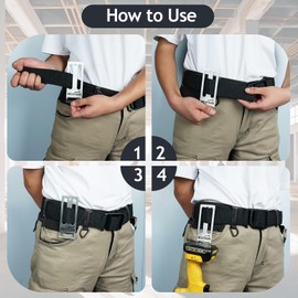 MELOTOUGH Drill Belt Holder,Drill Holder for Tool Belt,Drill Holster,Tape Measure Holder(Fits Up to 2.7" Belt)