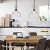 FookChak 10" Seeded Glass Pendant Lights Kitchen Island Black Pendant