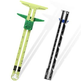 FXHDC-M 5-in-1 Sliding Sewing Gauge Ruler Set, T-Shaped Fabric Quilting Measuring Tool for Knitting, Crafting, and Sewing Beginners (2 Pieces)