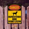 Chesapeake Bay Retriever Dog Sign Danger Security System Door Sign