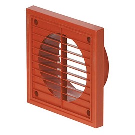 Airflow® External Wall Vent Cover – Terracotta Plastic Grille for 150mm / 6" Ducting – Weatherproof Air Outlet – 187mm x 187mm