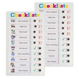 Checklist Board, Checklist Board, Stick-On Task List, Reusable Memo Board for Children, Task Planner Children, Task List for Children (Checklist - 2 Pieces)