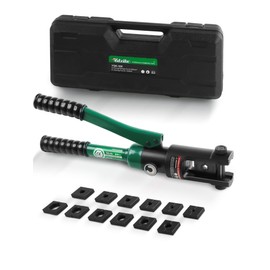 UTZIKO 16 Ton Hydraulic Wire Crimper Battery Cable Lug Terminal Crimping Tool WIth Standard US cable Dies,Crimps 6 AWG to 600 MCM, Cable Crimping Tool ​with 13 Pairs of Standard US cable Dies