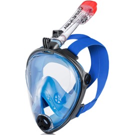 Aqua Speed Diving Mask Adult I Snorkeling Mask I Full Face Snorkel Mask I Diving Mask with Camera Mount Diving I Snorkelling I 01.Blue/Black, Size L - XL I Spectra 2.0