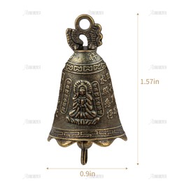 AUEAR, 10 campanas de bronce antiguo de 0.9 x 1.57 pulgadas, campanas de budismo vintage para decoración de campanillas de viento DIY