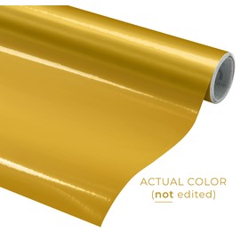 VViViD Gold Metallic Gloss DECO65 Permanent Adhesive Craft Vinyl for Cricut, Silhouette & Cameo (100ft x 11.8" Extra Large Roll)