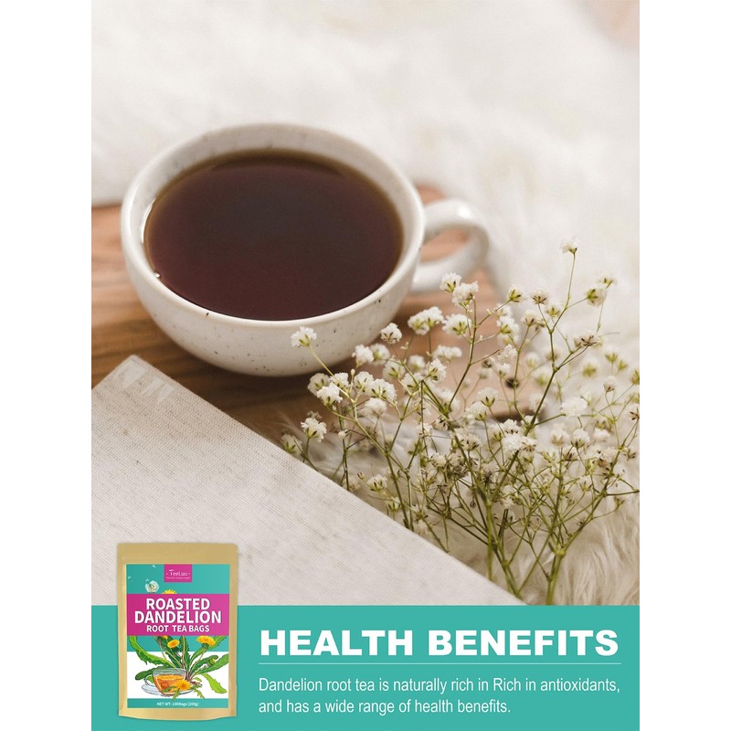 TeeLux Roasted Dandelion Root Tea Bags, Premium Natural Dandelion Root