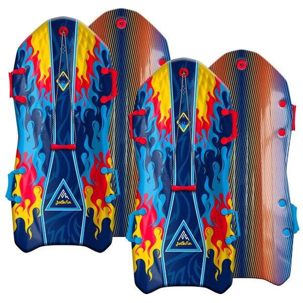 Artikfun Premium Recreational Winter Foam Snow Sled 2-Pack | Tow