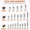 Rustark 490Pcs #6#8#10 Black Wood Screws Assortment Kit, Pan Head&Flat