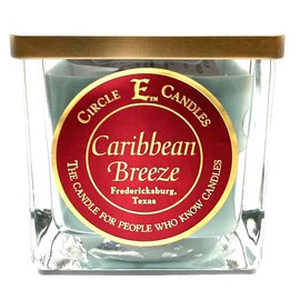 Circle E Candles, Caribbean Breeze Scent, Small Size Jar Candle, 8oz, 1 Wick