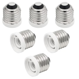 Qjaiune 6 Pack E26 to E12 Adapter, Medium to Candelabra Screw Bulb Socket E27 to E12 Reducer, Silver Lamp Adapter