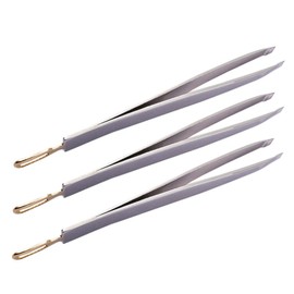 TOVINANNA Professional Eyebrow Tweezers 3pcs Set Stainless Steel for Trimming Grooming