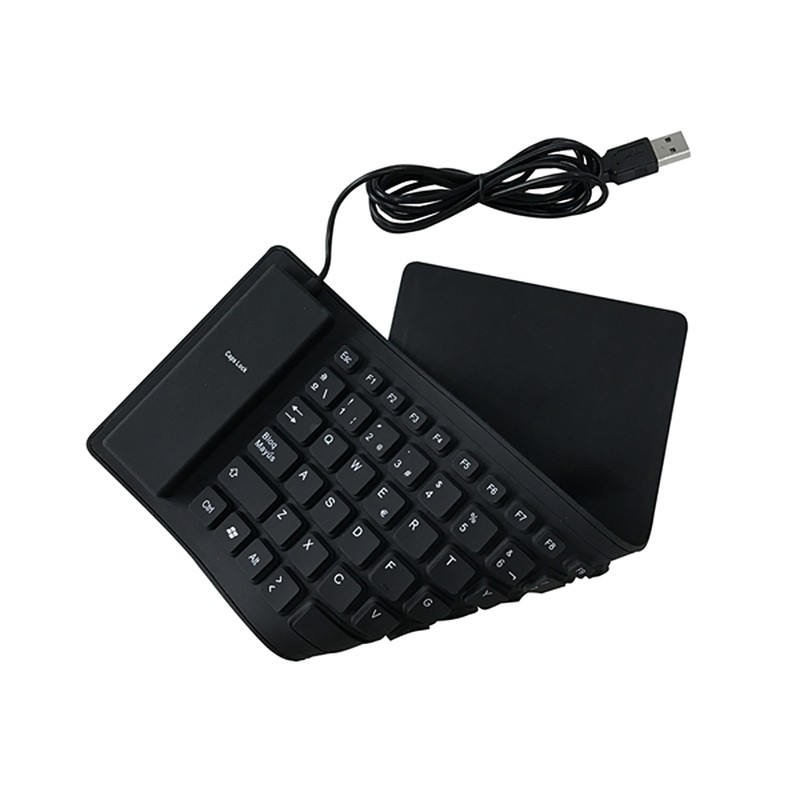 84 Keys Spanish USB Wired Silicone Keyboard Foldable Soft Silicone
