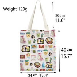 BNQL Japanese Food Tote Bag Japanese Food Lover Gifts Japan Souvenir Gifts Japanese Travel Gifts Japanese Cuisine Tote Bag, Jasmine Tote Bag, Large
