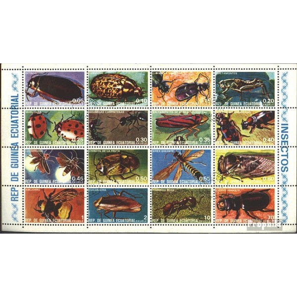 Äquatorialguinea 1370-1385 Sheetlet (complete.issue.) fine used/cancelled 1978 Insects (Stamps for