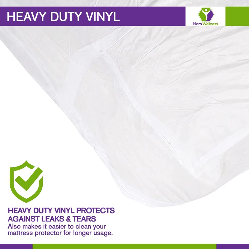 Mars Wellness Waterproof Vinyl Mattress Protector and Cover - Zippered