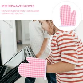 Oven Mitts for Kids Christmas Kitchen Gloves Baking Tool Microwave Oven Gloves Kitchen Mitts for Safe Baking Cooking BBQ