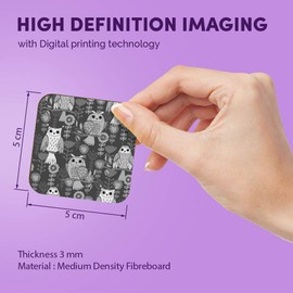 1 x Square MDF Fridge Magnet - Cute Owl Bird Wildlife 35658