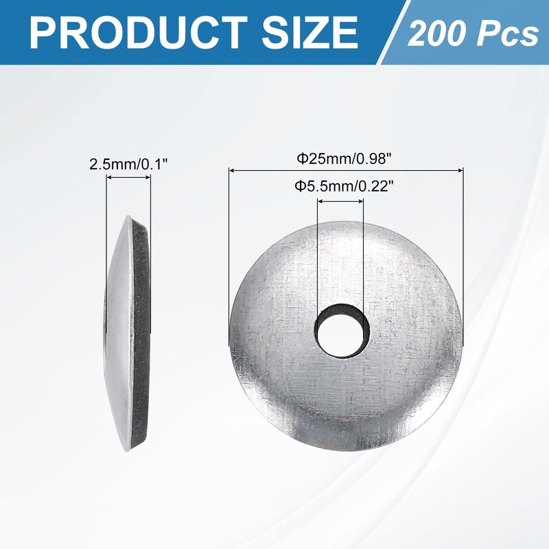 uxcell 200Pcs 7/32" x 1" Sealing Washers, Zinc-Plated Carbon Steel