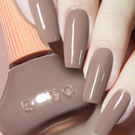 12ML Taupe Nude Nail Polish, Air Dry, No UV Lamp, Long-Lasting Gloss