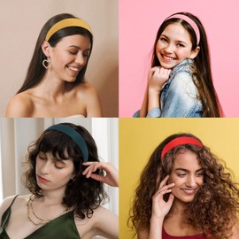 Wecoe 12pcs 1.2inch Satin Headbands