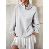 EasyGala Womens Fleece Oversized Sweatshirts with Pocket Turtle Neck Pullover