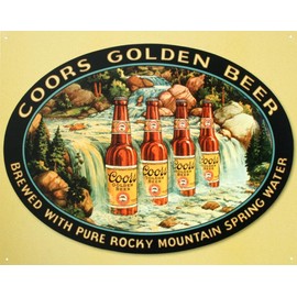 Desperate Enterprises Coors Waterfall Collectible Metal Sign, Model# 1311