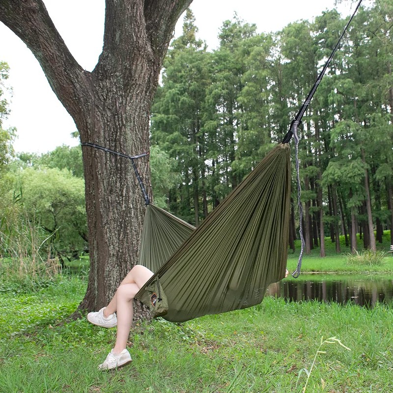 AnorTrek Camping Hammock, Super Lightweight Portable Parachute Hammock with Two