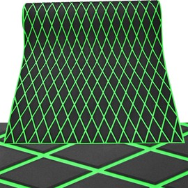 KT GuoMei 102.3" X45.2” Diamond Pattern Sea Deck Self-Adhesive Boat Flooring Eva Foam Decking Marine Non-Slip for Motorboat Fishing Boat Yach (102.3" X 37.7", Black and Green)
