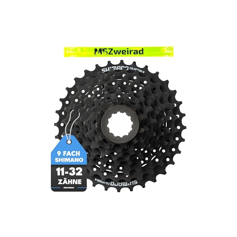 MSZweirad Shimano Bicycle Cassette 9-Speed CS-HG200 Selectable 11-32 | 11-34