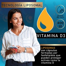 Vitamina D3 Liposomal en gotas | Nanotecnología de vitaminas | Más absorbible y Biodisponible | 50 ml