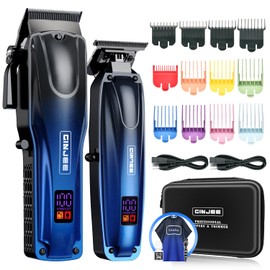 Professional Hair Clippers for Men Cordless & Corded - Rechargeable Barber Clipper & Trimmer Set with Fade Lever for Home Haircuts, Grooming Kit with Guide Combs, with Travel Case