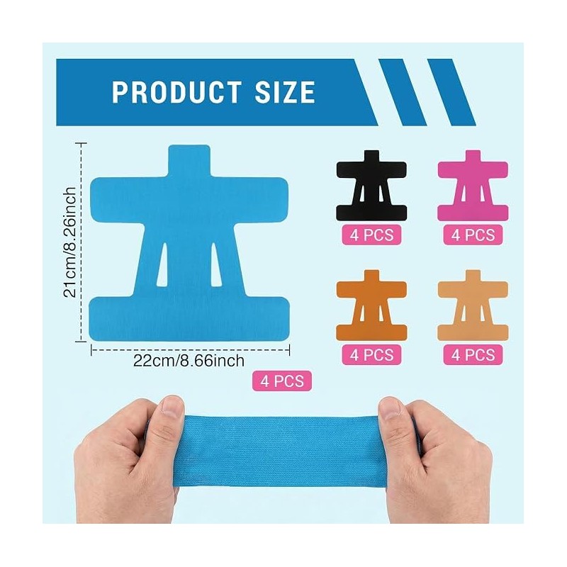 20 Pcs Kinesiology Tape Shoulder, Pre-Cut Athletic Tape