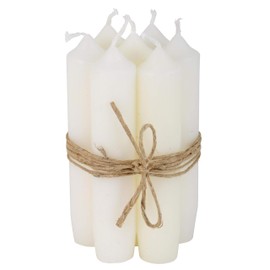 IB Laursen - Taper Candles Short Candles - White - Burning Time: 4.5 Hours - Set of 6