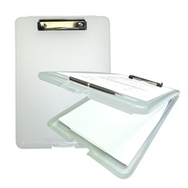 Pack of 2 A4 Clear Clipboard Box Files - Storage Filing Case
